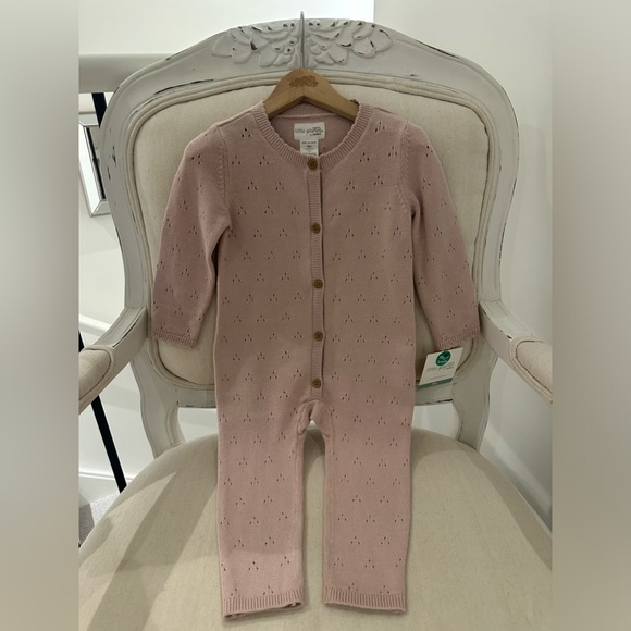 Carter's Other - *SOLD* 🐇 Baby 18 Mth Organic Pointelle Knit Onesie Cotton Outfit in Blush NWT